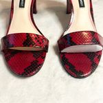 Nine West  Red & Black Snakeskin Chunky Block Heel Sandals Size 8 Photo 1
