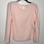 Liz Claiborne seersucker puffed‎ sleeves blouse long sleeve size small Photo 0