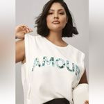 Anthropologie By  “Amour” Muscle Sweatshirt and plain tan top‎ size Xs Photo 2