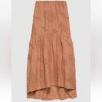 frame denim Frame Women's Orange Eyelet Tiered Maxi Skirt Size S Photo 4