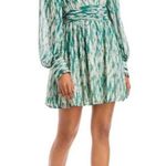 AQUA  Mockneck green printed mini dress Photo 0