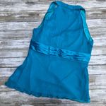 VTG Y2K Silk Halter Top Med/LG Blue Babydoll Ribbon Chiffon V Neck Coquette Photo 11