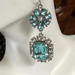 Blue rhinestone blue drop Earrings Photo 4