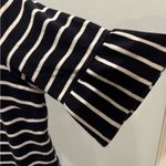 Talbots  Striped Ruffle Sleeve Knit Shift Dress Navy White Size M Photo 9