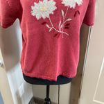 Christopher & Banks Vintage‎ Y2K  Knit Crochet Pink Babydoll Too Flower Lace Trim Photo 4