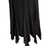 Vtg.SL Fashions Black Flutter Sleeve witchy gothic hem deep V back dress SZ. 10 Photo 8