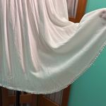 Miami  White open front cardigan kimono with Pom-Pom Trim Photo 6