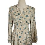 MOUSSY Floral Print Taupe Puff Long Sleeve Fit & Flare Dress Sz:1/Small Tan Photo 7