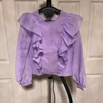 River Island  Petite frill front blouse in lilac size 6 Photo 5