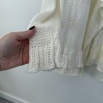 Chico's Crochet Knit Open Cream Waterfall Cardigan Sz L 2 Cotton Old Money Work Photo 2