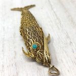 Antique Koi fish pendant, Art Deco c1930s Photo 7