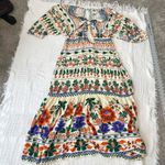 Farm Rio Anthropologie v-neck side cutout knot front maxi dress D2 2130 Photo 12