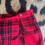 Eddie Bauer Vintage Red Black Tartan Plaid Blanket Wrap Midi Skirt Photo 4