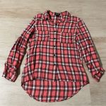 Stoosh  Flannel Button Down Pink and White and Black Photo 0