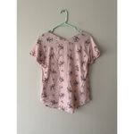 SO 🎈🎈🎈Womens short sleeve Pink  v-neck floral blouse, size Small (S) Photo 3
