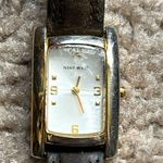 Nine West women’s vintage two tone adjustable genuine leather bracelet watch Photo 2