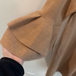 Anthropologie Claudette Ruffled Sweater Mini Dress in Metallic Camel Small Photo 4