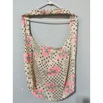 Free People  Boho Floral Stars Polka Dot Sling Bag Cream Pink Black 19x23 in Photo 3