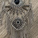 Free People Vintage goth gothic silver black statement necklace Photo 5