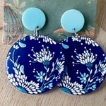 blue floral circle earrings Photo 0