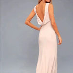 NWT Lulus Call My Name Blush Pink Backless Scoop Maxi Dress Sz XS Photo 3