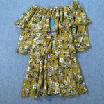 Show Me Your Mumu Triple Decker Romper Size Medium Yellow Floral Off Shoulder Photo 8