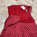 Anthropologie ποΈ Blazing Red Striped Strapless Mini Dress.0.NWT Photo 8