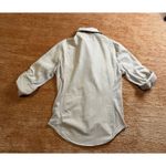 Simply Blessed Button Front Roll Tab Sleeve Fitted Shirt Beige Size M Tan Size M Photo 7