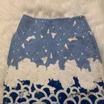 J.O.A. Los Angeles Laser Cut Pencil Skirt White Blue Floral Photo 3