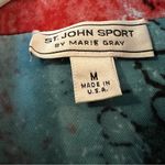 St. John Sport Marie Gray Button Up Jacket Pop Art To Wear Luxury Red Aqua Medium Photo 6