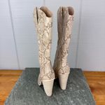 Steve Madden  Renzo Tan Snakeskin Tall Western Cowboy Heeled Boots Pointed Toe Photo 5