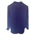 Babaton Aritzia Women's Silk Blouse Size Large Deep Plum Collared Long Sleeve Photo 4