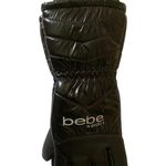 Bebe  Sport Womens S/M Fuzzy Insulated Winter Gloves Black Glossy Warm Winter NWT Photo 0