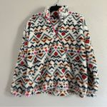 Eddie Bauer  Soft Comfy Fuzzy Quarter Zip Pullover Sweatshirt Colorful Outdoor XL Photo 0