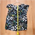Loft  Black Floral‎ Ruffle Cap Sleeve Blouse - Size Small NWOT Photo 4
