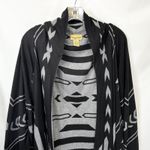 Midnight Velvet Plus Size 3X Cardigan Waterfall Black Gray Geometric Sweater E Photo 3