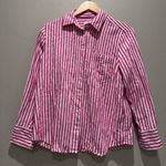 Banana Republic  Pink Striped Button Up Shirt Classic Linen Size Small Photo 0