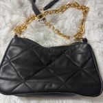 Bebe  Gia Crossbody Bag Black Quilted Faux Leather Gold Chain Strap Purse Photo 6