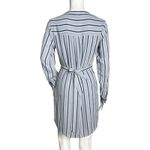 EXPRESS Dress Womens XS Blue Vertical Stripe Shirt Dress Office Career Casual Photo 2