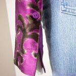 Linda Allard Ellen tracy silk floral print purple shirt, size Petite 2 Photo 8