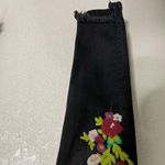 ZARA  Black Floral Embroidered Shark Bite Hem Jeans 00 Photo 4