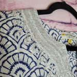 Roberta Roller Rabbit  FOR PIPERLIME COTTON METALLIC NECK NAVY GEO PRINT TUNIC S Photo 2