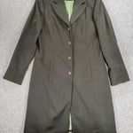 Mixit Longline Jacket Womens 12 Tall Green Stretch Notch Lapel Back Slit Career Photo 0