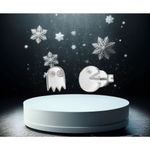 Boutique 14k White Gold Filled Pac-Man Mismatch Earrings Photo 9