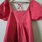 Draper James  Babydoll Dress‎ Puff Sleeve Square Neck Hot Pink XL Photo 1