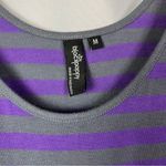 Black Poppy Purple & Gray Stripe Y2K Mini Dress M Photo 3