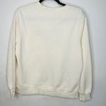 Cream Crew Neck Sweatshirt Poinsettia Applique Design Christmas Sz Medium Red Photo 1