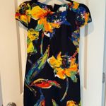 Milly  Floral Abstract Mini Short Sleeved Cocktail Dress | Size 2 Photo 0