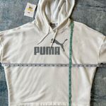 Puma White Logo Relaxed Fit Cropped Hoodie Womens Medium Photo 6