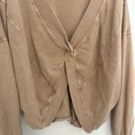 Bucketlist medium KHAKI EXPOSED SEAM TWIST OPEN BACK OVERSIZED SWEATSHIRT Tan Photo 1
